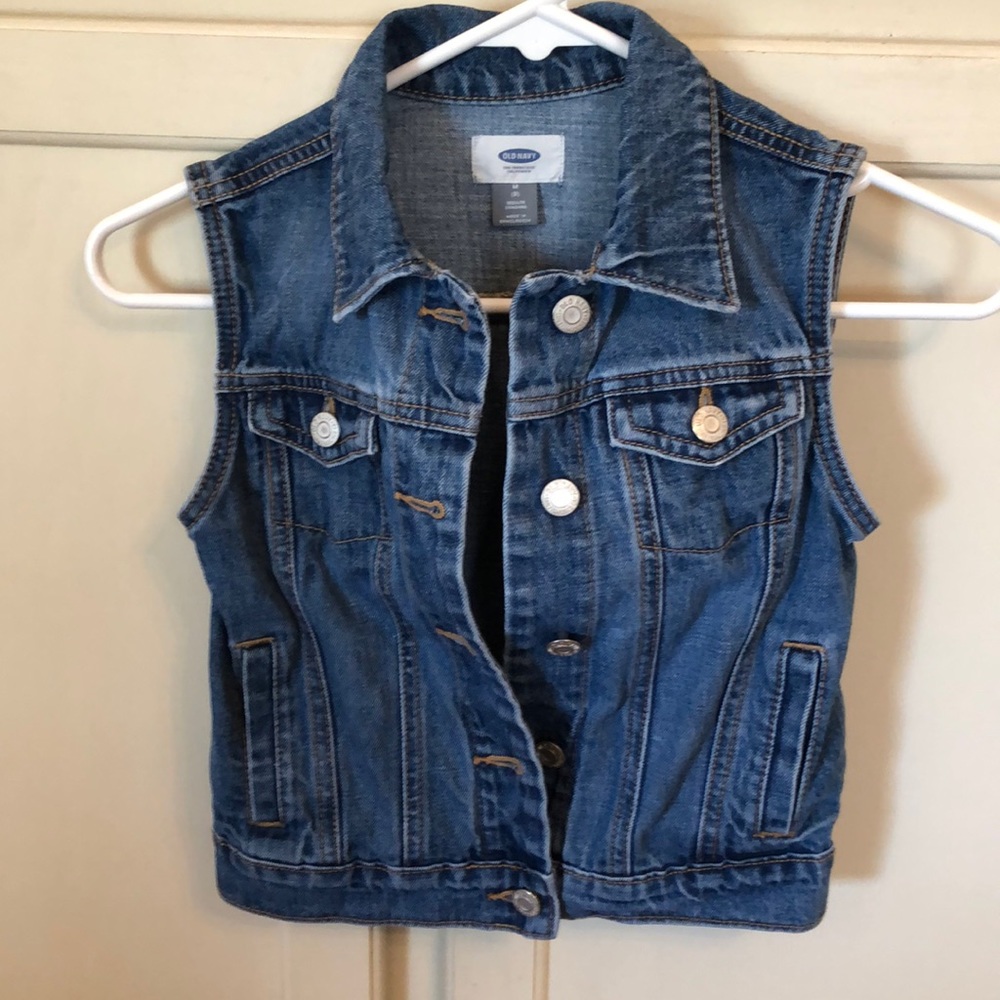 Old Navy Medium Wash Jean Vest Size 8